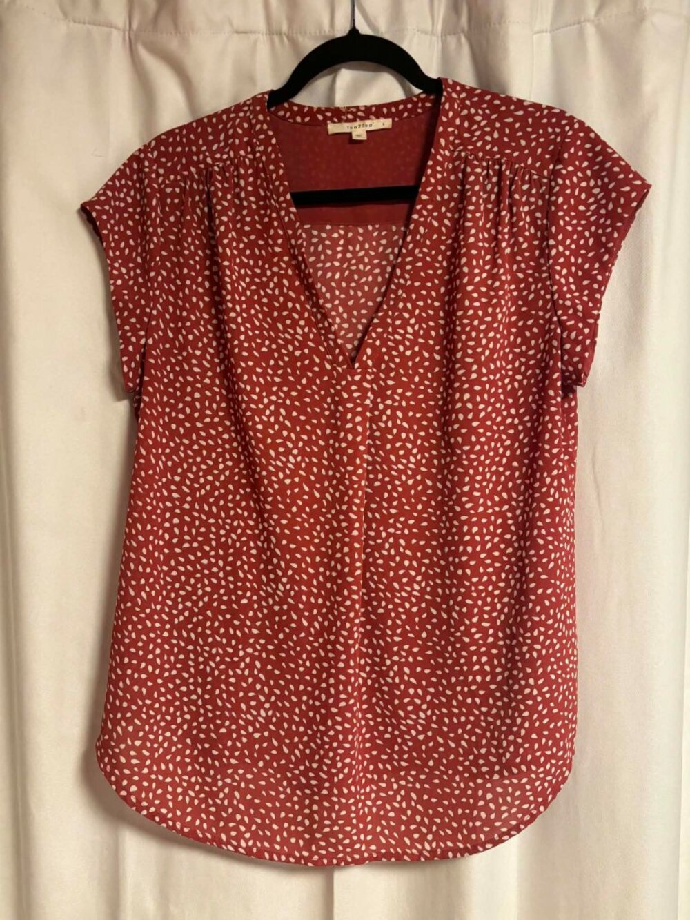 Fun2fun V-Neck Fall Rust Color Blouse Sized Large